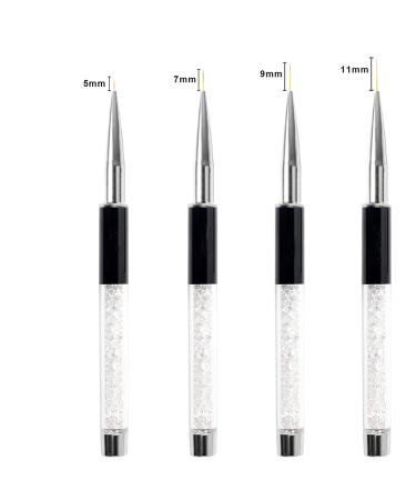 Professional 4-Piece Nail Art Brush Set - Crystal Acrylic UV Gel Liner Pens for DIY Nail Art - Buy Online on GoSupps.com