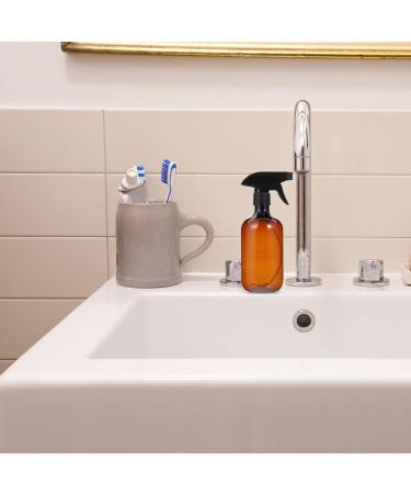 Uonlytech 4pcs Amber Plastic Spray Bottles 500ml - Refillable Empty Spray with Black Trigger for Essential Oils & Cleaning Solutions - International Shipping Available - Buy Online on GoSupps.com