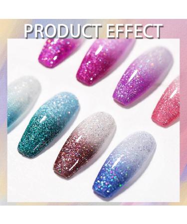 Colour Changing Gel Nail Polish Gel Nail Polish with Thermal Temperature Color Changing Diamond Glitter Reflective Nail Polish Long Lasting Glossy for DIY Nail Art Manicure at Home Salon (07#) - Buy Online on GoSupps.com