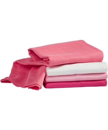 Bornino Mullwindeln Pink - 4-Pack Molton Towels 80x80cm | Pure Cotton Baby Blankets in Pink Tones - Buy Online on GoSupps.com
