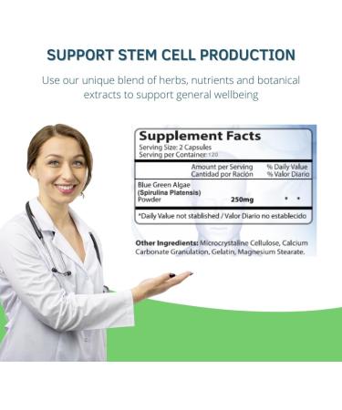 Bioxtron Natural AFA Stem Cell Supplement - Joint Support & Muscle Pain - Immune System Support - Natural Blue Green Algae Spirulina - 120 Caps - Buy Online on GoSupps.com