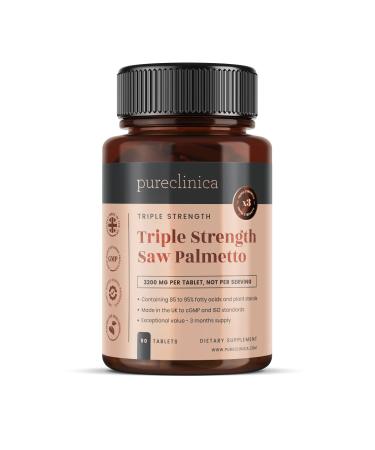 Triple Strength Saw Palmetto 3200 mg x 90 Tablets 3 Month Supply 95% Fatty Acids 1