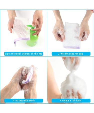 8 Pieces Soap Net Bag with 5 Pack Suction Hook Mesh Soap Saver Bags Soap Pouch Double Layer Foaming Net with Drawstring for Foaming Drying Soap - Buy Online on GoSupps.com