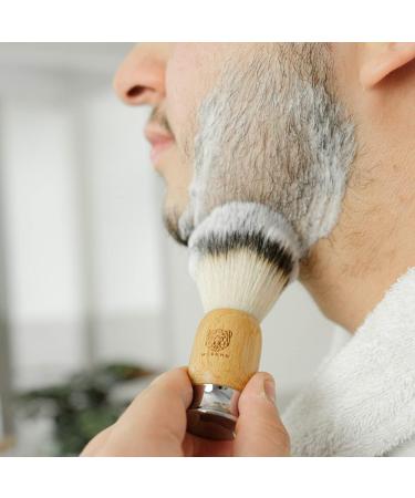 WLDOHO Vegan Shaving Brush with Bamboo Handle | Imitation Badger Hair for Safety Razor Shaving - KAMBOU - Buy Online on GoSupps.com