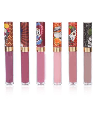 6PCS 3ML Matte Nude Lipstick Set Matte Liquid Long Lasting Waterproof Lip Gloss Set Durable Nude Long-Lasting Non-Stick Cup Non-fading high-pigmented lipstick