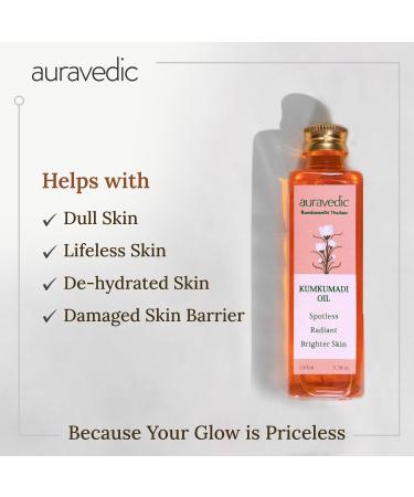 Aura.vedic Kumkumadi Oil For Face 100 Ml Kumkumadi Tailam Face Oil For Glowing Skin Dark Spot Corrector Face Serum. - Buy Online on GoSupps.com