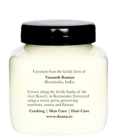 Daana Organic Coconut Oil for Skin - Extra Virgin Cold Pressed (12 oz) | Natural Moisturizer & Skin Care - Buy Online on GoSupps.com