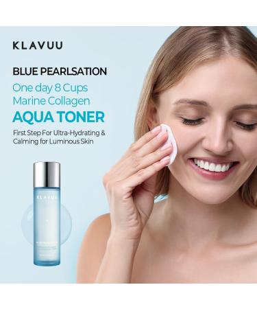 Blue PEARLSATION One Day Marine Collagen Aqua Toner - Deeply Hydrating Soothing Non-Sticky 8 Cups 4.73 floz - Radiant Skin Care Solution - Buy Online on GoSupps.com
