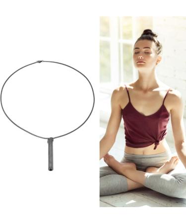 Stress Relief Mindful Necklace Increase Lung Volume Reduce Anxiety Mindful Breathing Necklace Skin Friendly for Men for Daily Wear (Black) - Buy Online on GoSupps.com