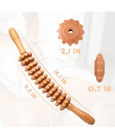 DAOZWUBGIH Curved Wood Therapy Massage Roller for Cellulite & Lymphatic Drainage - Buy Online on GoSupps.com