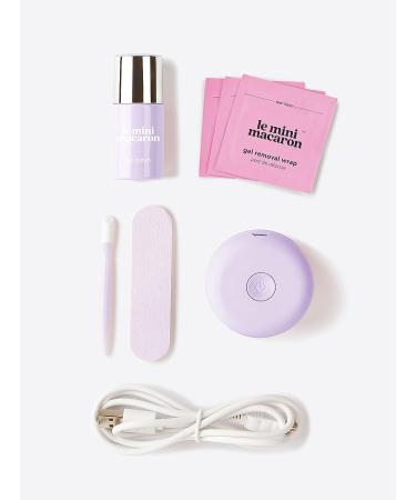 Le Mini Macaron DIY Gel Manicure Kit | LED Nail Dryer Lamp, Gel Polish, Cuticle Stick, Nail File & Remover Wraps - Lilac Blossom - Buy Online on GoSupps.com
