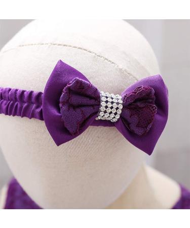 FYMNSI Baby Girl Baptism Dress Lace Floral Embroidery Formal Party Gown 9-12 Months Dark Purple - Buy Online on GoSupps.com