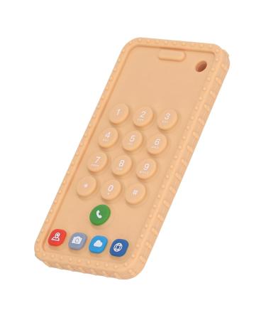 Funny Phone Bite Ring Cubes - Soft Silicone Sensory Toy for Baby Motor Skills & Color Detection - Bright Yellow - Buy Online on GoSupps.com