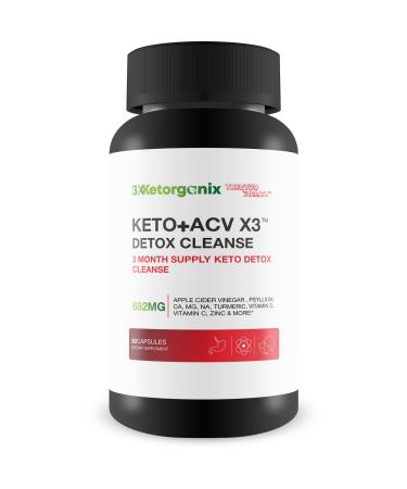 3X Ketorganix Keto+ACV 3X Detox Cleanse - 3 Month Supply Keto Detox Cleanse - Natural Detox Support with Full Body Cleanse - Promote Immune Health - Help Reduce Oxidative Stress & Bloating
