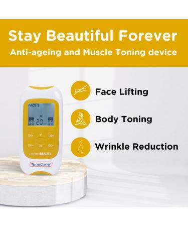 TENSCARE Perfect Beauty | TENS Facial Machine for Face Lift Wrinkle Reduction Facial Toning Device for Skin Tightening and Body Muscle Toning Stimulator for Abs Buttocks Thighs 1 count - Buy Online on GoSupps.com