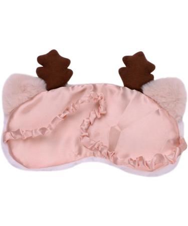 Elk Silk Plush Eye Sleep Mask - Soft and Comfortable Eye Cover for Women - Perfect Christmas Gift - Beige - Buy Online on GoSupps.com