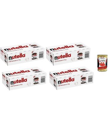 Italian Gourmet E.R. Ferrero Nutella Pack of 480 15g portions of Nougat Chocolate Cream Bread + Italian Gourmet Polpa 400g