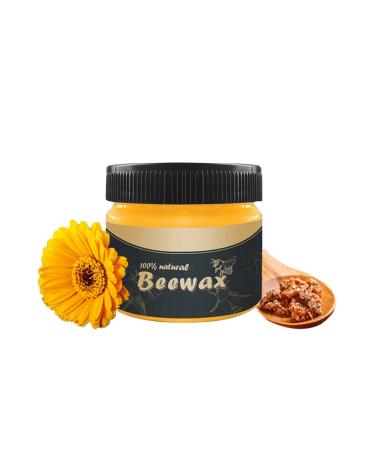 Beeswax Wood Wax for Furniture - Beeswax Cleaner Polish Wax - Wood Restoration Beeswax Traditional Wood Seasoning Beeswax with Wipe Sponge for Floor Tables Chairs Cabinets 12b