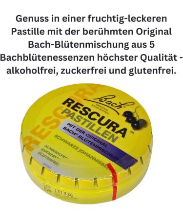 Bach Original Rescura Pastilles - Fruity Black Currant Flavor 3x50g | Inner Peace & Relaxation - Spar-Set Plus Pharma Pearl - Buy Online on GoSupps.com