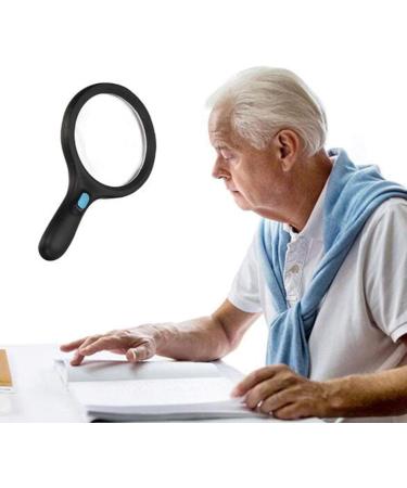 Magnifying Glass Led Magnifier 1.8X 5X Illuminated Magnifier Handheld with 12 Led Lights Reading Magnifying Glass Double Glass Lens for Seniors Read Coins Stamps Map  - Buy Online on GoSupps.com
