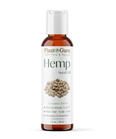 Hemp Seed Oil 2 oz. Virgin Unrefined 100% Pure Natural - Skin Body and Hair Moisturizer. Works for Massage Acne & More!