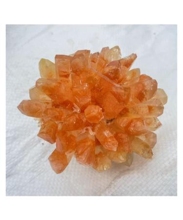 Natural Orange Ghost Phantom Quartz Crystal Cluster Rock Stones and Crystals Reiki Specimen Home Deco yuebang ERBDRGAZ (Size : 400-500g)