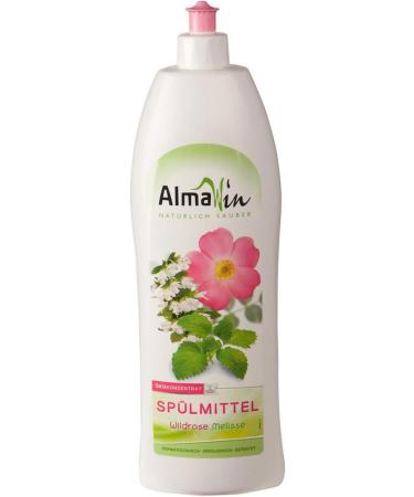 AlmaWin Eco Dishwashing Liquid Wild Rose & Lemon Balm 1L - Vegan & Concentrated for Sparkling Clean Dishes - Buy Online on GoSupps.com