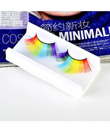 Rainbow False Eyelashes DIY Lash Extension 3D Volume Fake Eyelash Strips Exaggerated False Eyelashes Party Stage Cosplay Accessory for Performance - Buy Online on GoSupps.com