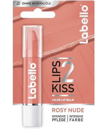 Labello Lips2Kiss Color Rosy Nude Lip Balm - Intense Color - Lipstick with Real Labello Care - Skin Tone - Buy Online on GoSupps.com