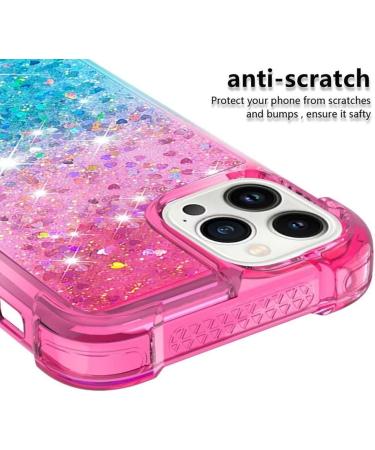 Tivenfezk Nadoli Glitter Drive Sand Shell for iPhone 15 Pro Max - Shockproof Gradient Colored Case Transparent Bumper Liquid Glitter Protection - Buy Online on GoSupps.com