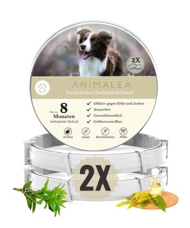 Animalea tick collar for dogs (2 pieces) 100% of nabertous ingredients & premium oils - up to 8 months effective protection against ticks fleas of mosquito lice vermin - Buy Online on GoSupps.com