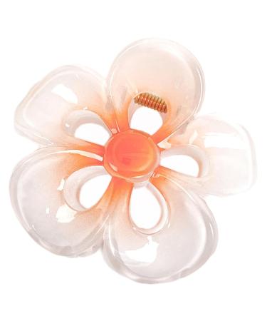 Floral Hair Clips Cute Acrylic Hawaiian Hair Clips | Women's Hair Barrettes Hair Styling Accessories Large Non-Slip Hair Clips for Beaches Orange1