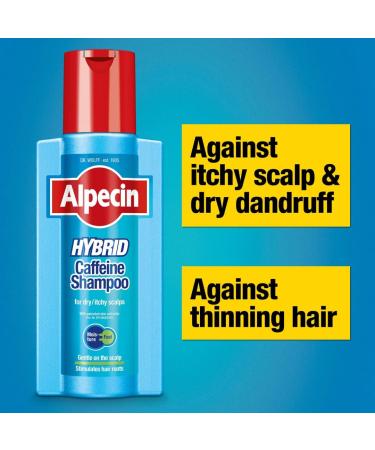 Alpecin Hybrid Shampoo 3x 250ml | Natural Hair Growth for Men | Sensitive & Dry Scalp Energizer | Made in Germany - Buy Online on GoSupps.com