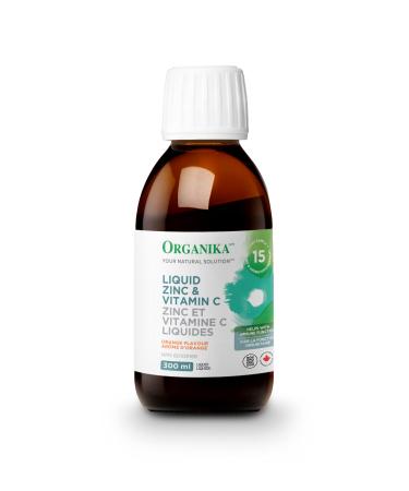 Organika Liquid Zinc and Vitamin C - Orange Flavour - Immunity Support- 300 ml (Pack of 1)