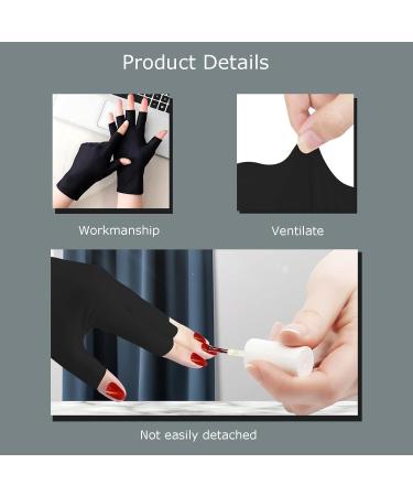 Ybvzrp Black Fingerless Gloves for Women | UV Protection Manicure Gloves | 2 Pairs Anti-UV Nail Gloves - Buy Online on GoSupps.com