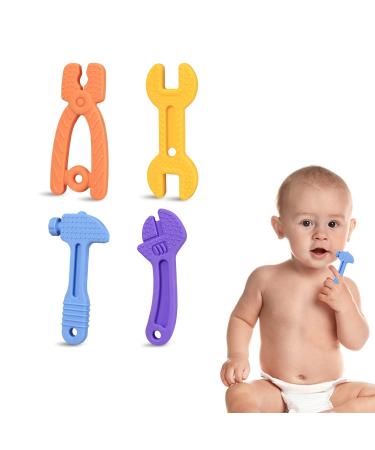 Baby Teething Toys Teethers for Babies 3-12 Months  Freezer BPA Free Silicone Baby Chew Toys for Sensory Exploration and Teething Relief  Hammer Wrench Spanner Pliers Shape Easy to Hold