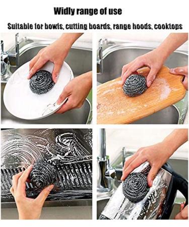 jingfei 16 PCS Stainless Steel Sponges Scrubbers Utensil Scrubber Scouring Pads Ball for Removing Rust Dirty Cleaner - Buy Online on GoSupps.com