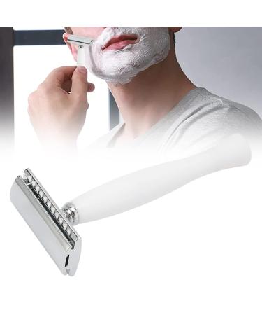High-Quality White Safety Razor | Durable Manual Shaver for Home Office & Hotel | Safe & Accurate Shaving with Good Grip - Buy Online on GoSupps.com