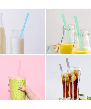 Sunseeke Reusable Silicone Straws Set - 12 Standard Drinking Straws, 4 Carry Pouch, 2 Cleaning Brushes - Odorless, Food Grade Platinum Silicone - 8 1/2 Long - Buy Online on GoSupps.com