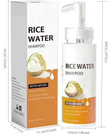 Rice water shampoo 200 ml rice water shampoo cleansing hair nourishes frizz dry hair hair shine care shampoo shampoo - Buy Online on GoSupps.com