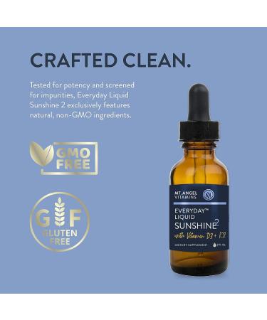 Mt. Angel Vitamins Vegan Vitamin D3 & K2 Liquid Supplement | 5000 IU D3 Trans MK7 K2 | Gluten-Free Non-GMO | Daily Sunshine for Adults & Kids - Buy Online on GoSupps.com
