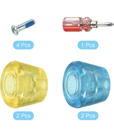 Patikil Roller Skate Toe Stops with Screwdriver | Rubber Brake Stoppers for Accessories Replacement - Blue Yellow - Buy Online on GoSupps.com