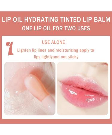 Hydrating Tinted Lip Oil Balm | Plump Lip Gloss | Nourishing Lip Care | Glass Lip Glow Oil | Non-sticky Formula | Lightening Lip Lines | (012#) - Buy Online on GoSupps.com