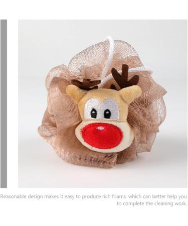 VILLCASE Christmas Bath Loofah Set - 4pcs Kids Holiday Character Mesh Poufs - Santa Claus & Xmas Tree Shower Scrubber & Exfoliator - Buy Online on GoSupps.com