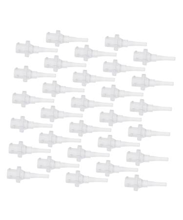 Mikinona 30Pcs PP Ear Irrigator Nozzles Replacement Practical Earwax Removal Supplies White for Safe and Ear Cleaning at Home