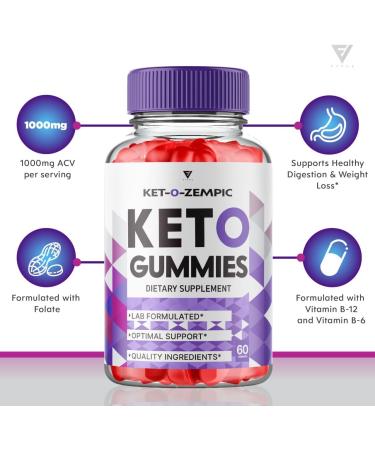 2 Pack Keto-O-Zempic Gummies - Advanced Shark Tank Weight Loss Supplement with ACV & Beetroot - 120 Gummies - Buy Online on GoSupps.com