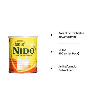 Buy Nestl Nido Dried Whole Milk Powder 400g - Premium Quality for International Shipping | Best Prices Online - Buy Online on GoSupps.com