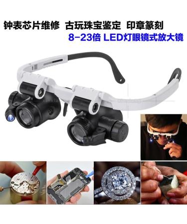 Head-Mounted Maintenance Magnifying Glass 8 Times 15 Times 23 Times Head-Mounted LED Maintenance Clock chip Circuit Board Maintenance Archaeological Appraisal Tool - Buy Online on GoSupps.com