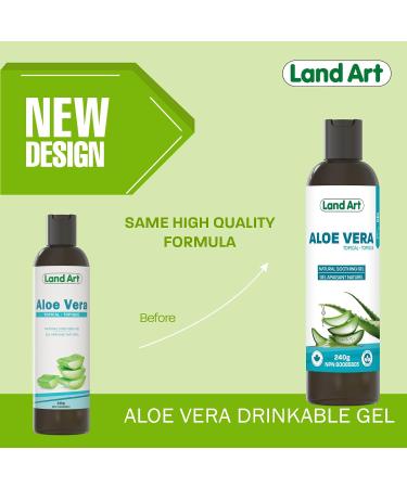 Aloe Vera Topical Gel Sunburn Relief - Soothing Moisturizer After Sun - for Face Body Hair - Made from 100% Pure Organic Cold Pressed Aloe Vera Gel For Face - with Vitamin C - Made in Canada (240 g (Pack of 1)) - Buy Online on GoSupps.com
