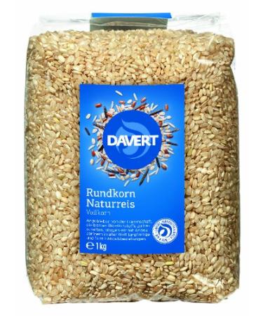 davert Natural Rice Rundkorn Pack of 4 (4 x 1 kg) - Organic
